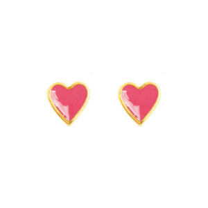 Zierliche Ohrstecker Herz in pink von &anne