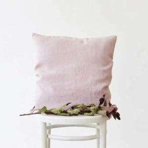 Kissenhülle 40x40 cm, rosa fliederfarben aus Leinen von LINEN TALES