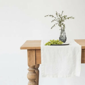 Tischläufer aus Leinen 40x150 cm, naturweiss von LINEN TALES