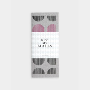 Schwammtuch -Dots-, grau-schwarz-pink von KISS MY KITCHEN